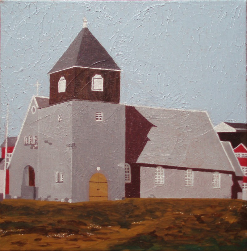 Uummannaq Kirke | 2015 | 50 x 50 cm, olie | 3500 kr.