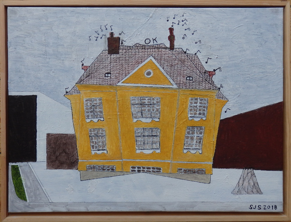 Den Gule Villa, Frederiksberg, 2018, 30 x 40 cm, olie på lærred, Solgt